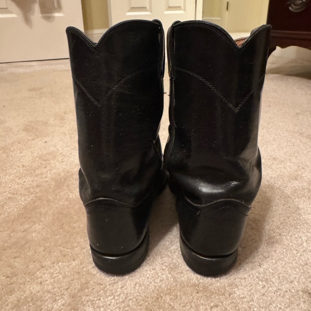Vintage Black Leather Justin Roper Boots - Picture 3 of 5